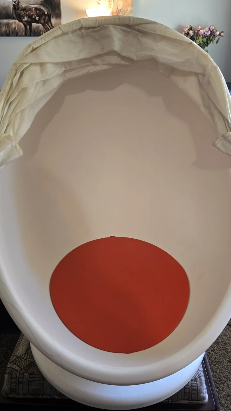 White Pod Chair with Retractable Canopy