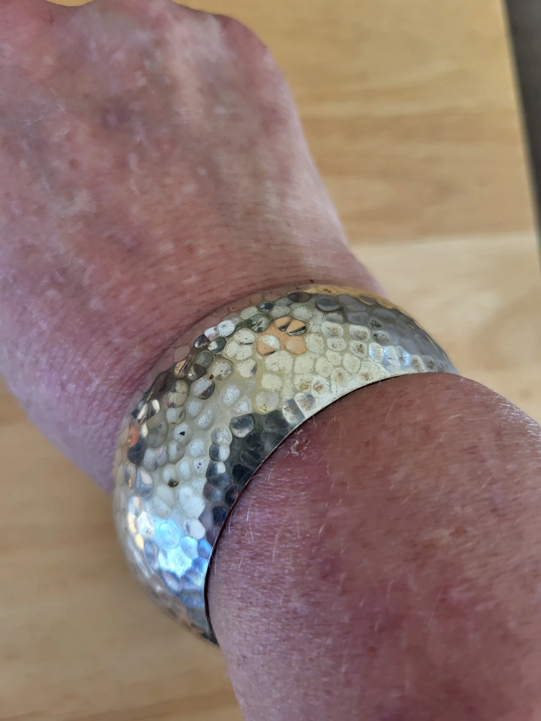 Hammered Silver Cuff Bracelet