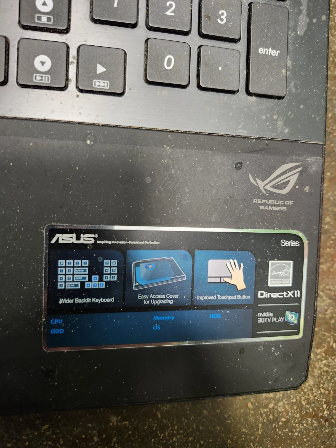 (For parts only)ASUS Republic of Gamers G74SX Laptop - photo 2
