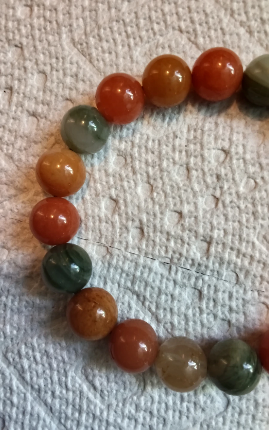 Authentic 10mm Indian Agate Gemstone Stretch - photo 3