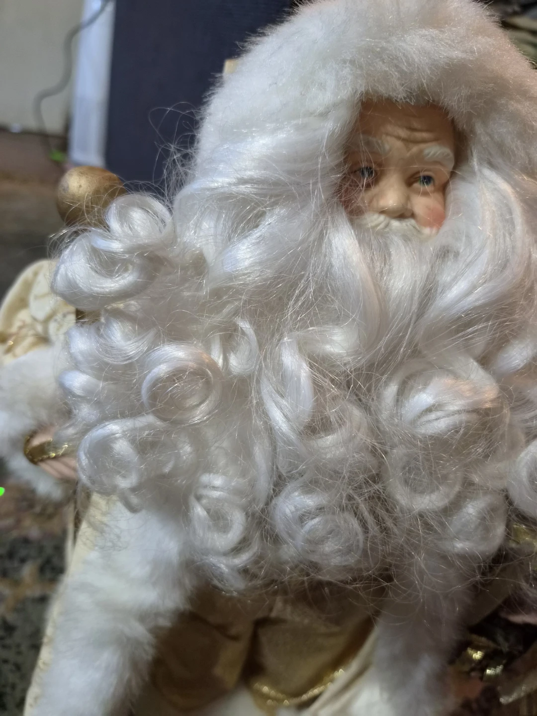 Gold and White Santa santa Figure - photo 2