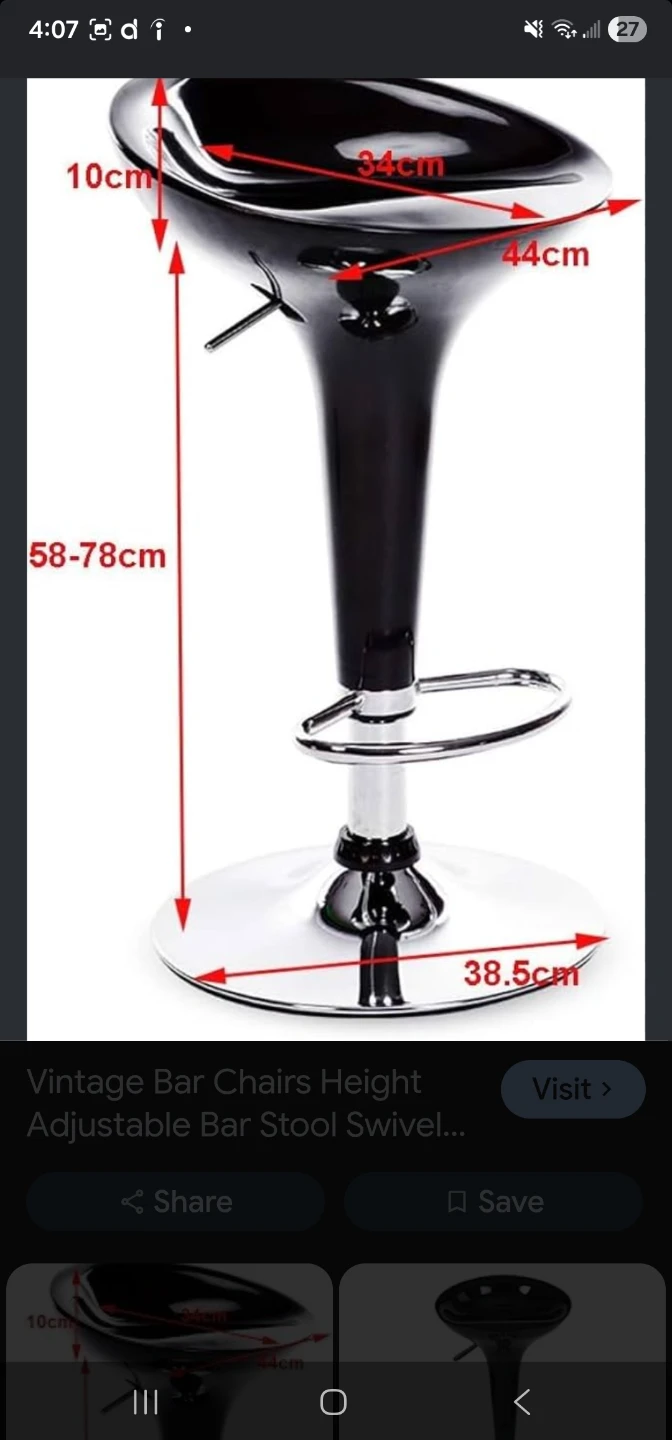 Adjustable Black Swivel Bar Stool
