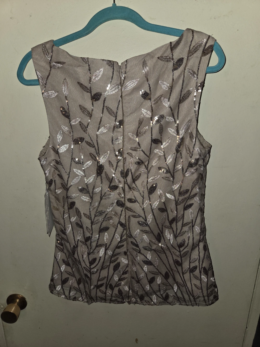 3 Piece Sheer Chiffon & Sequins Formal Pant Suit in a Ladies 12