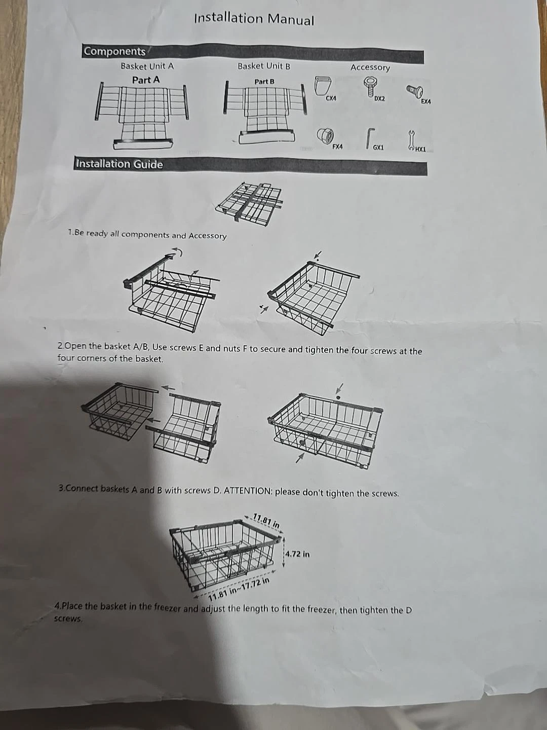 Adjustable Metal Freezer Storage Basket - photo 4