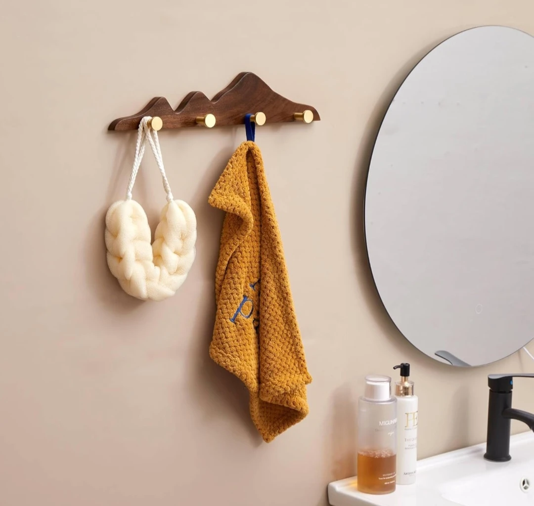 Natural Walnut Mountain Wall Hook Rack - photo 2