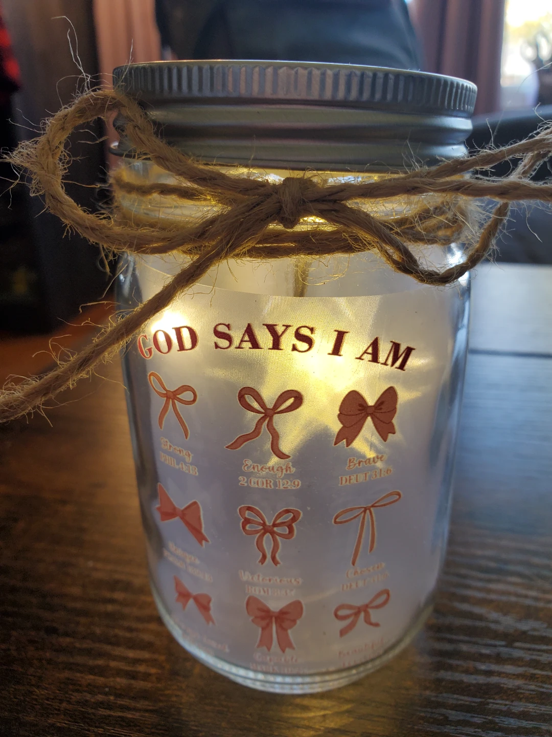Religious Mason Jar Light...New - photo 2
