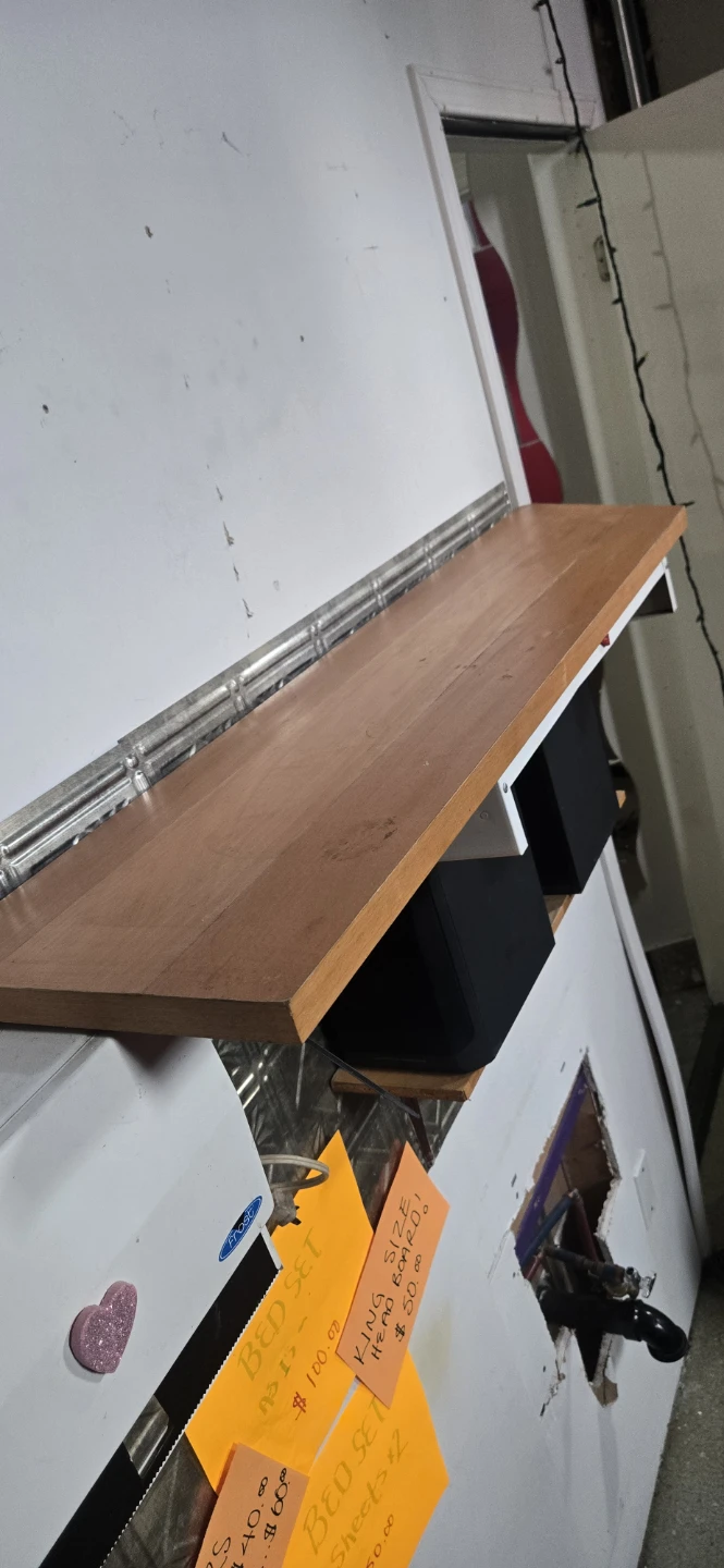 Wooden Shelf with Integrated Fluorescent Light