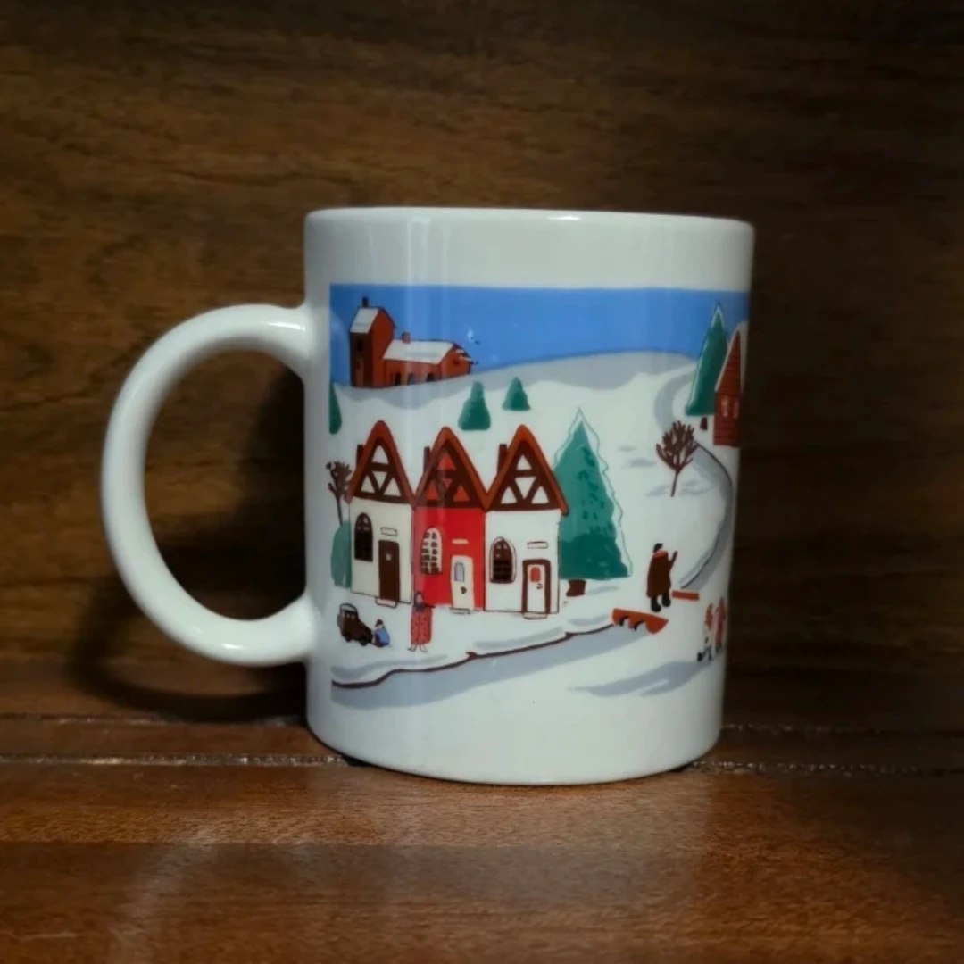 Vintage Ceramic Christmas Village Mug