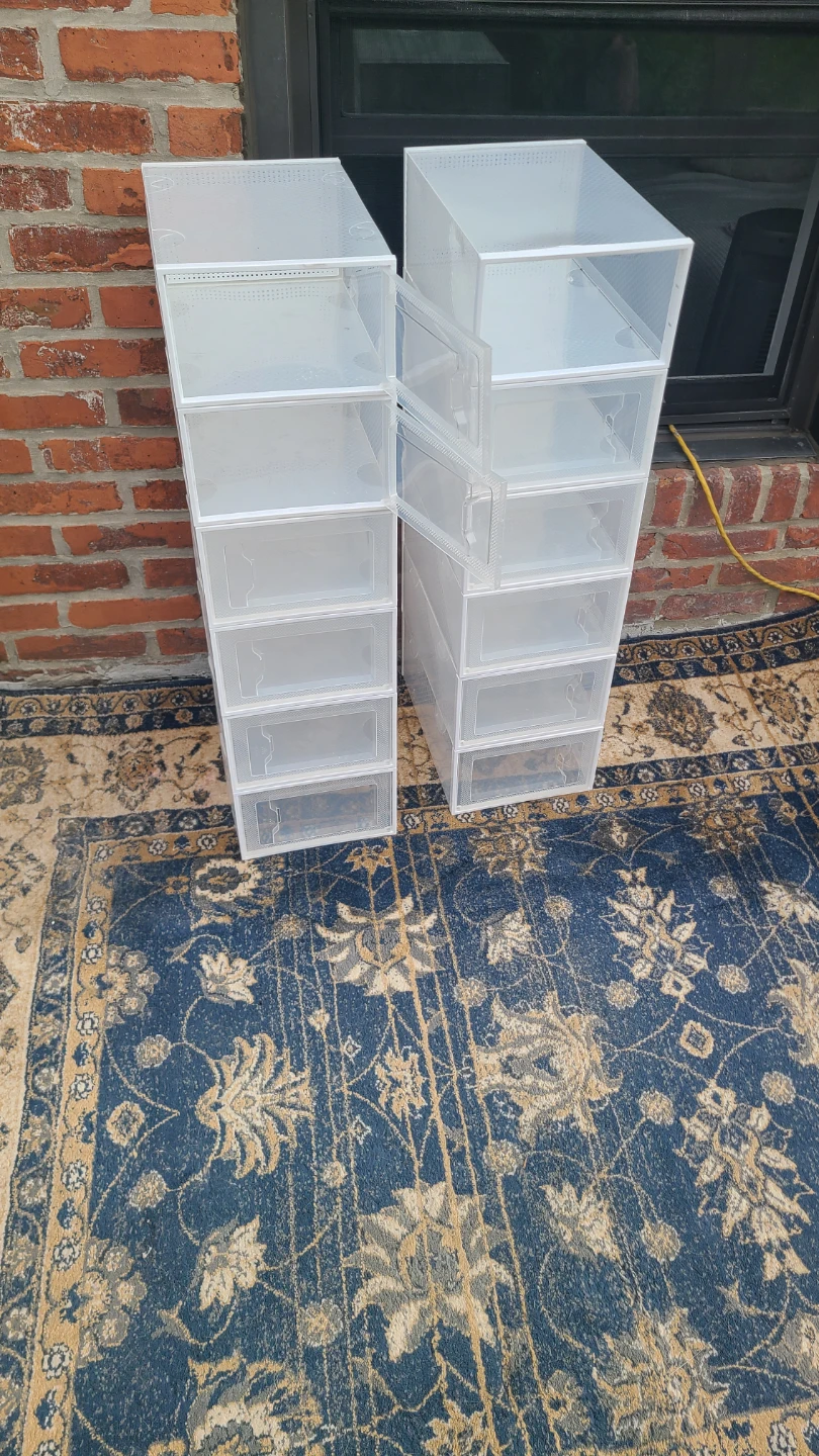 Set of 12 Stackable Clear Shoe Storage Boxes - photo 2
