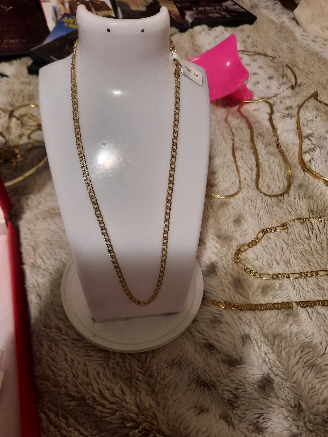 NWT Gold over Sterling Silver curb Chain Necklace 18"