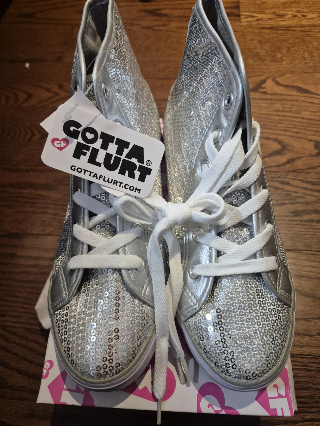 Gotta Flurt Silver Sequin High-Top Sneakers - photo 2