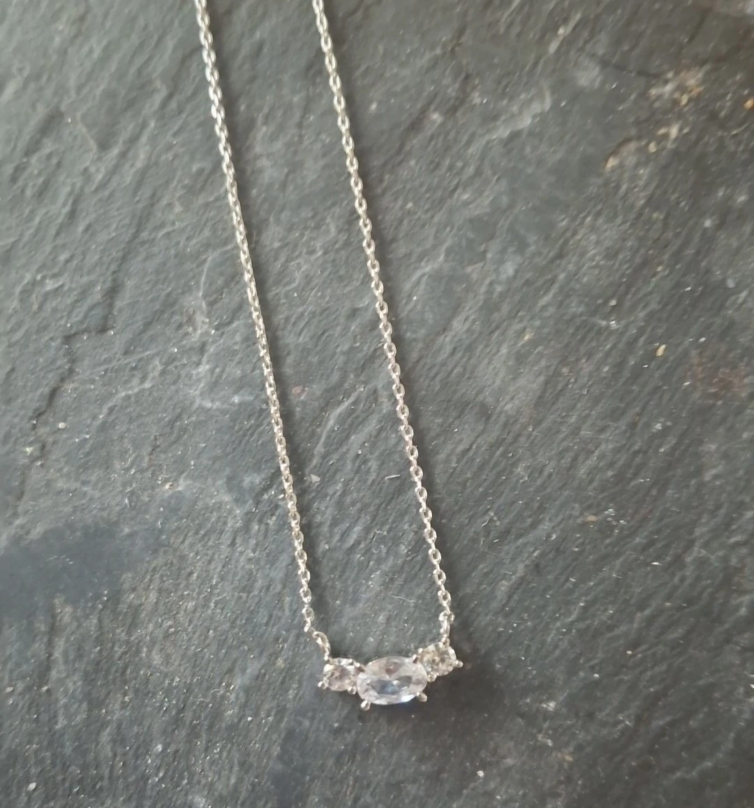 Charmed Aroma Silver Tone Crystal Necklace