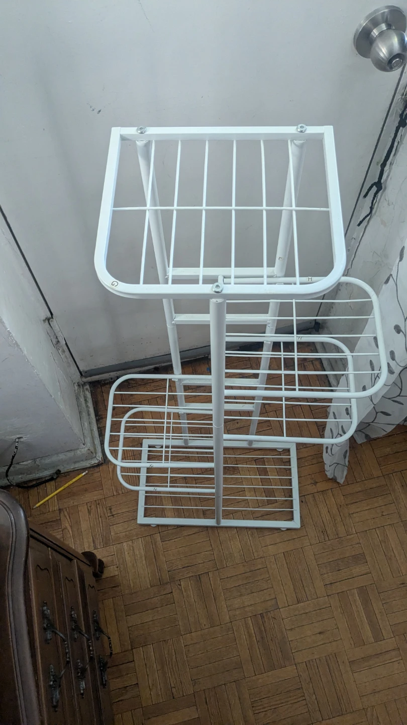 White Metal Plant Stand - photo 2