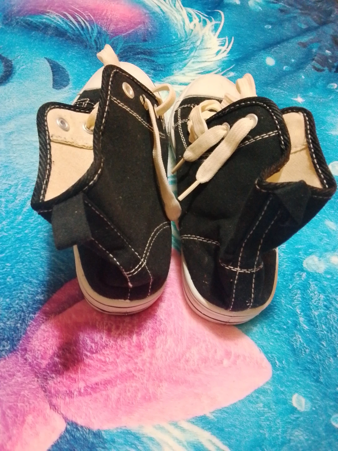 Black High-Top Canvas Sneakers - photo 3