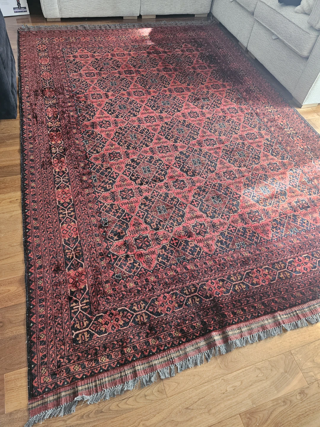 Authentic Hand-Knotted Persian Tribal Wool Rug - 6.6' x 9.7'
