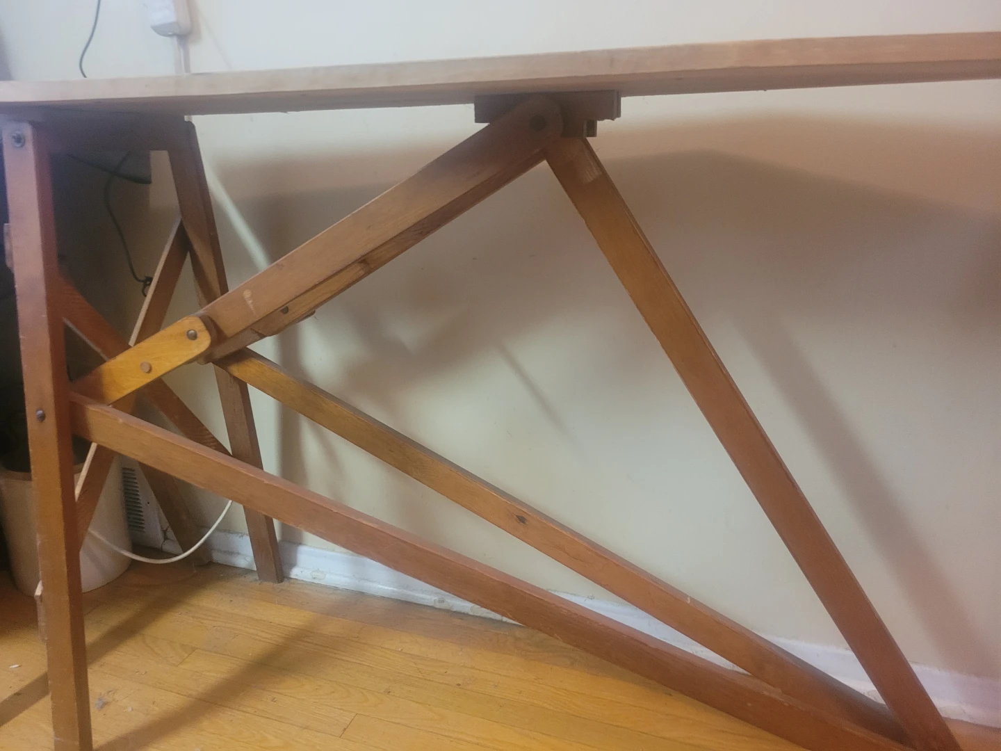 Vintage Wooden Ironing Board plant display buffet table - photo 3