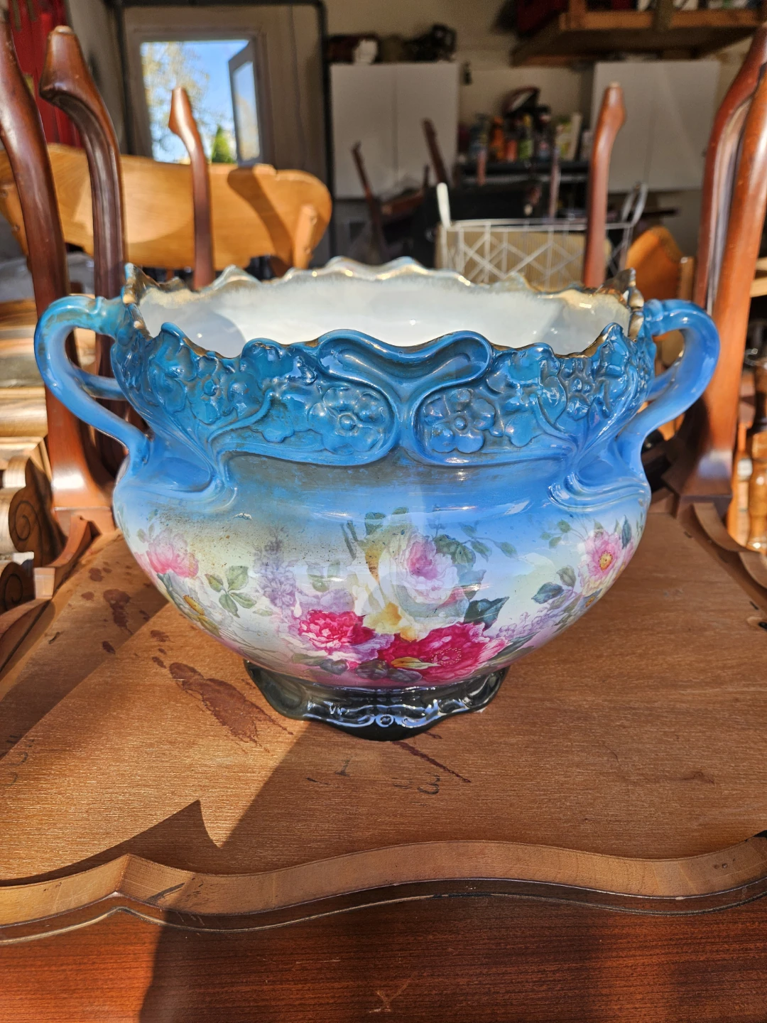 Vintage Floral Ceramic Wash Basin - photo 3