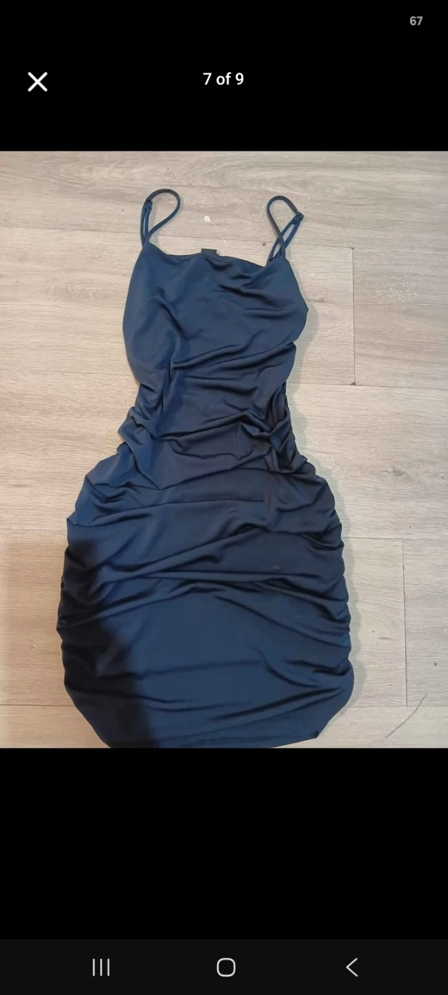 Navy Blue Ruched Bodycon Dress