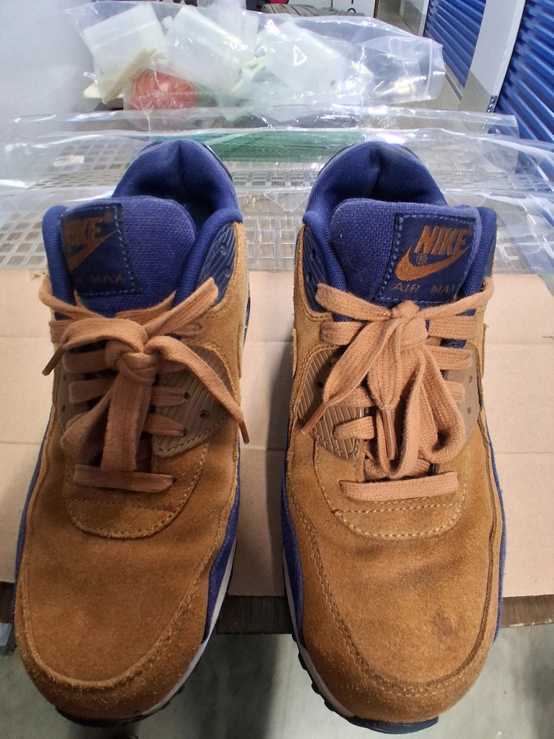 Nike Air Max 90 Suede Sneakers size 9 men. Size 11 women.