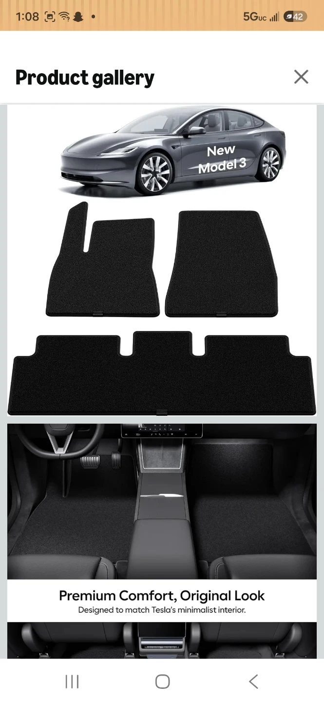 Wigoo Nylon Floor Mats for Tesla Model 3 Highland - photo 2