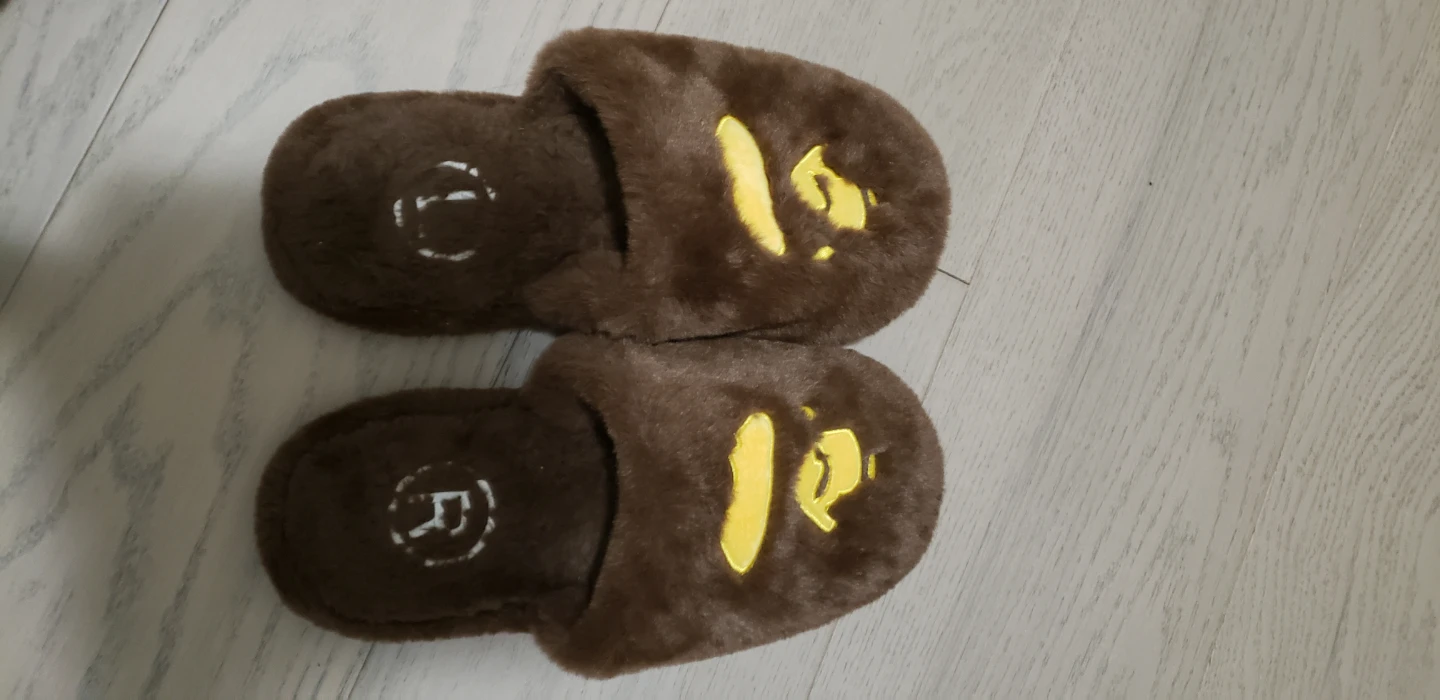 A Bathing Ape Brown Faux Fur Slippers - photo 2