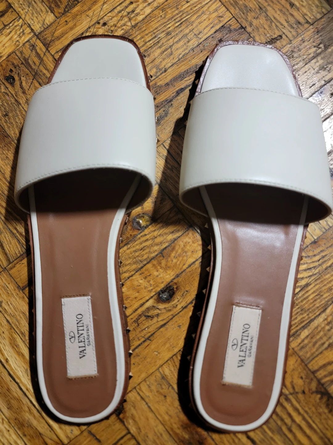 Valentino Garavani white slide sandals