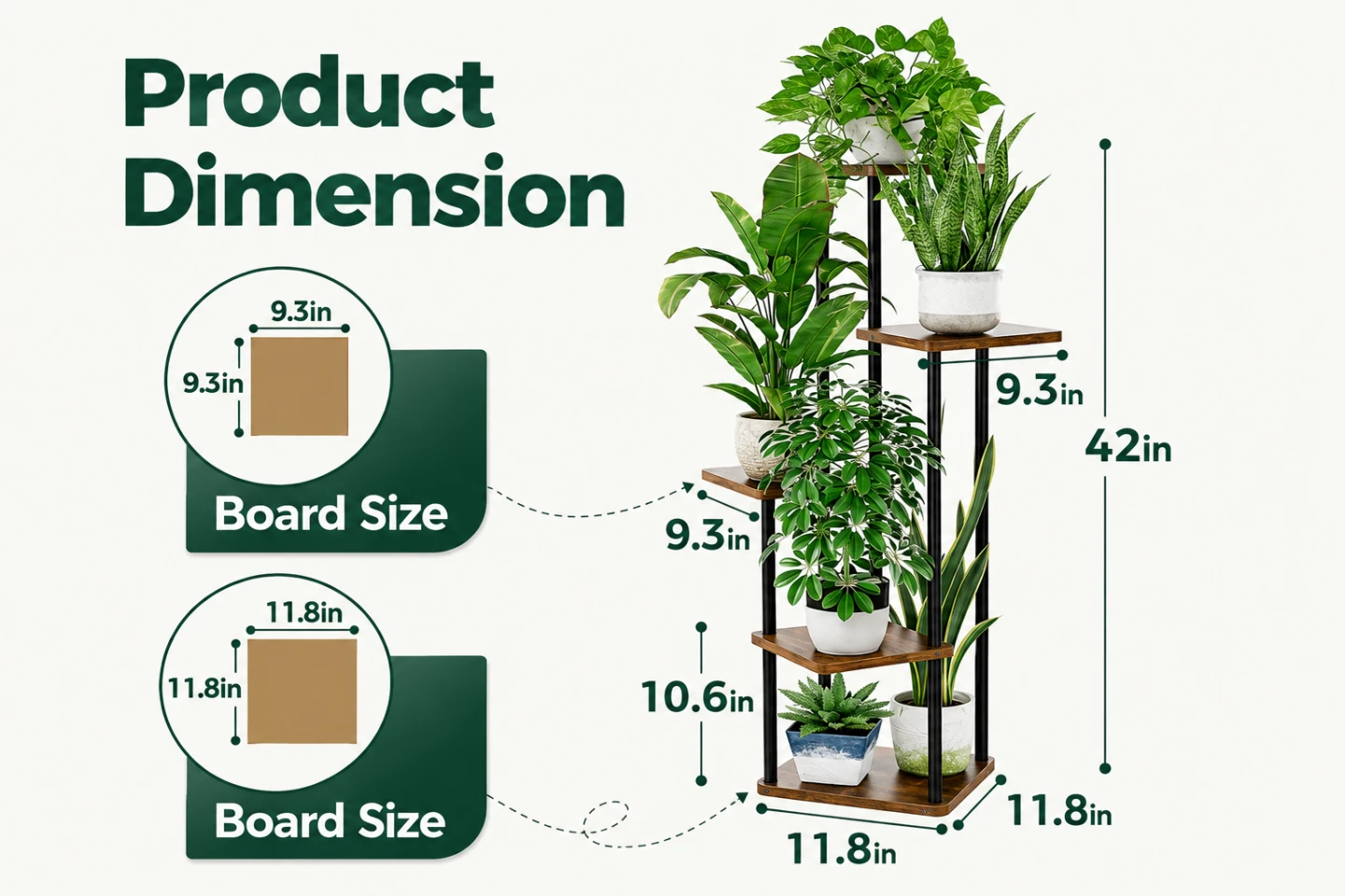 Brand New Sealed Multi-Tier Wood and Metal Plant Stand - photo 4