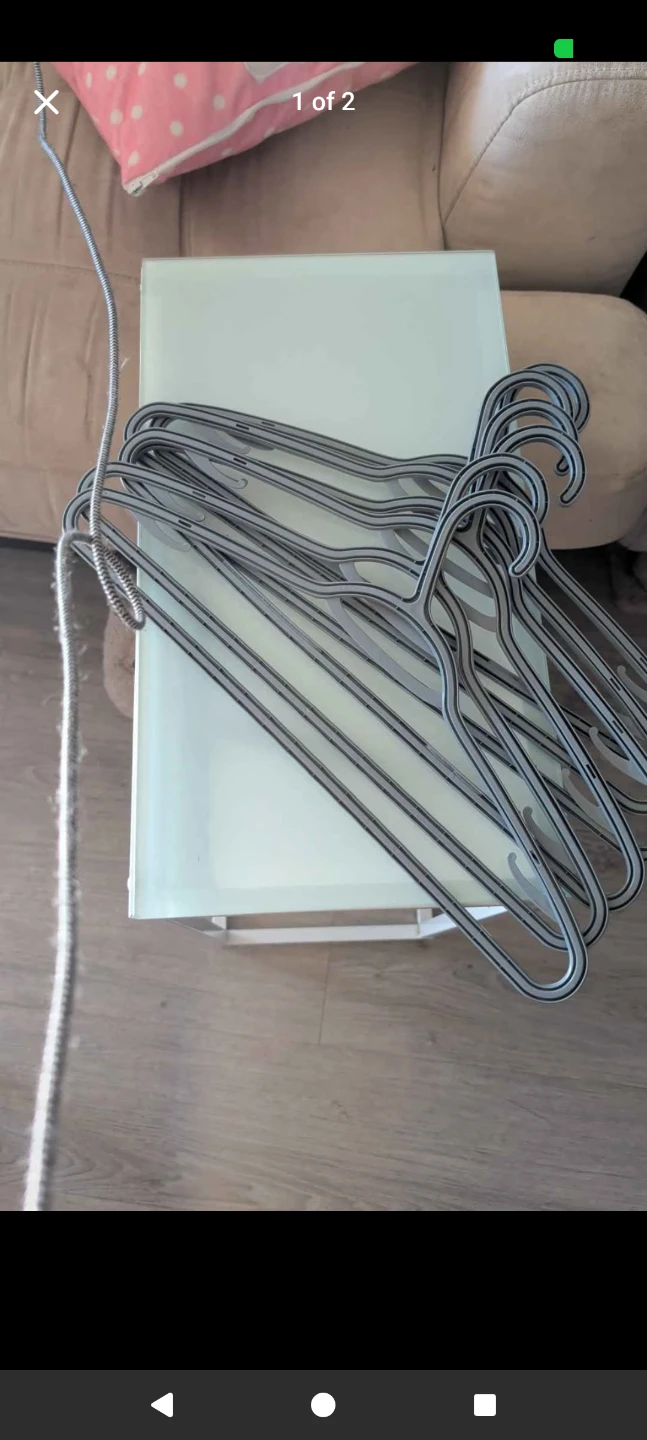 Set of 6 Grey Plastic Clothes Hangers - photo 2