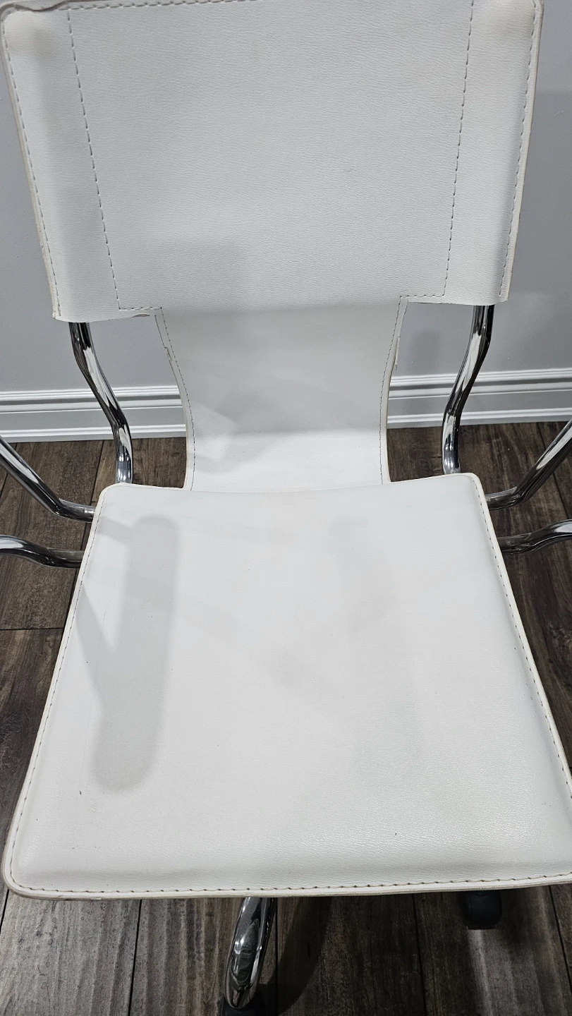 White leather office desk chair - photo 2