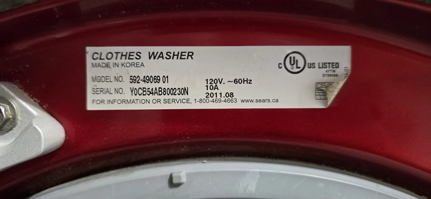 Red Kenmore Front Load Washer - photo 2
