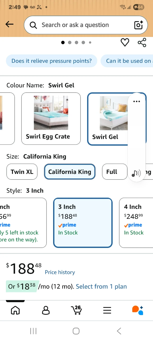 Linenspa 3 Inch Gel Swirl Memory Foam Topper Cal King - photo 3