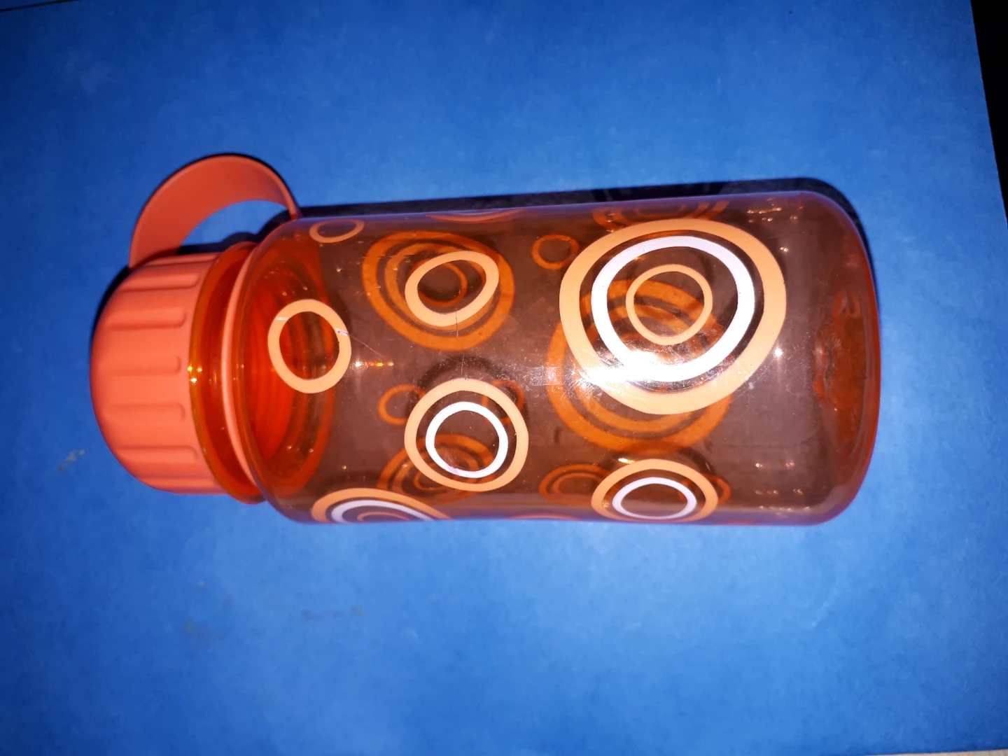 Orange patterned water bottle
