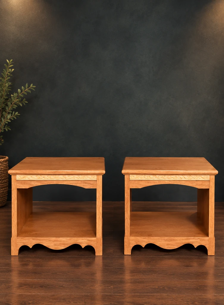 Oak Hutch and Pair of End Tables - photo 2