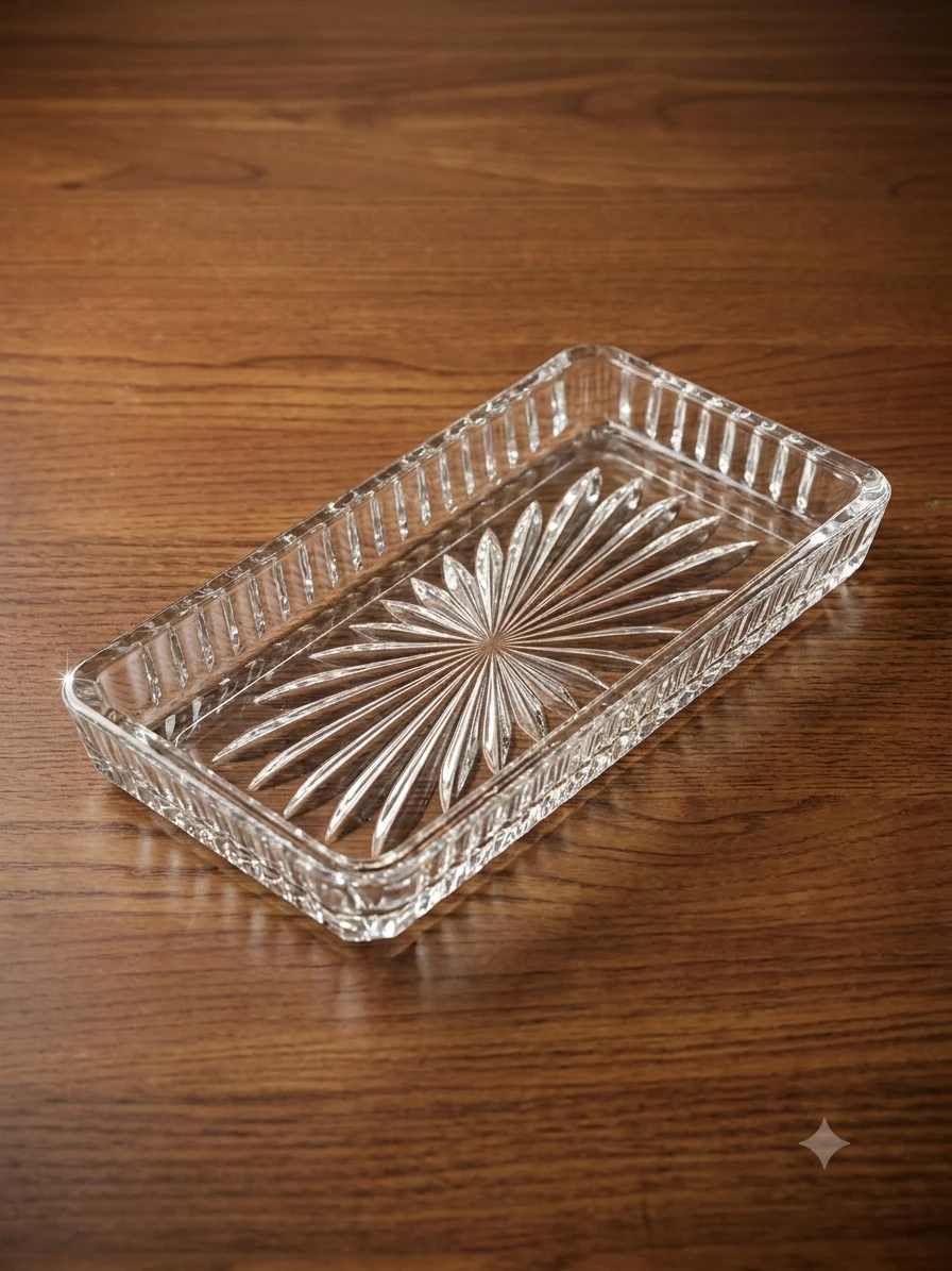 Clear Glass Rectangular Serving Tray