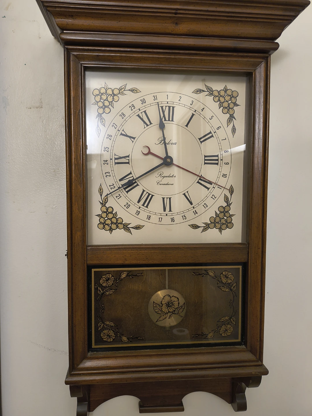Bulova Regulator Canadiana Wall Clock