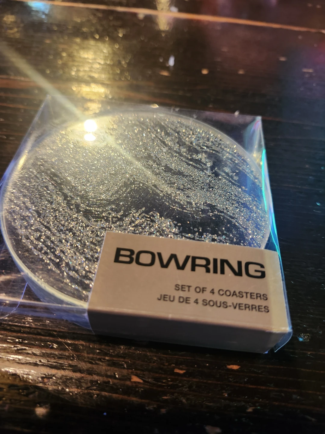 Bowring Silver Glitter Coasters - Set of 4