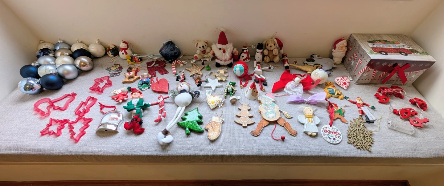 Assorted Christmas Tree Ornaments Collection (65 Ornaments)