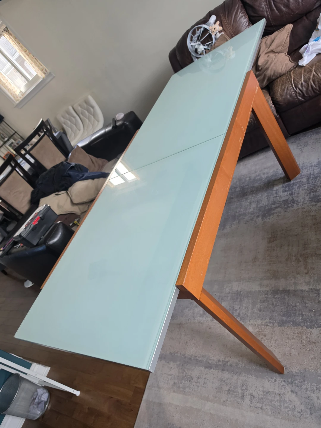 The vintage Calligaris Tempered Glass Dining Table - photo 3