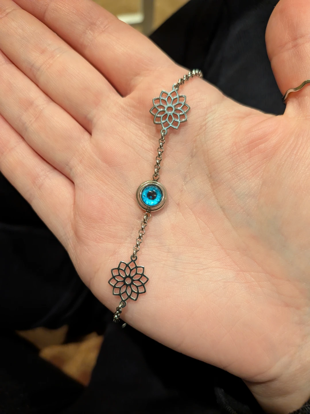Evil Eye Bracelet with Flower Details
