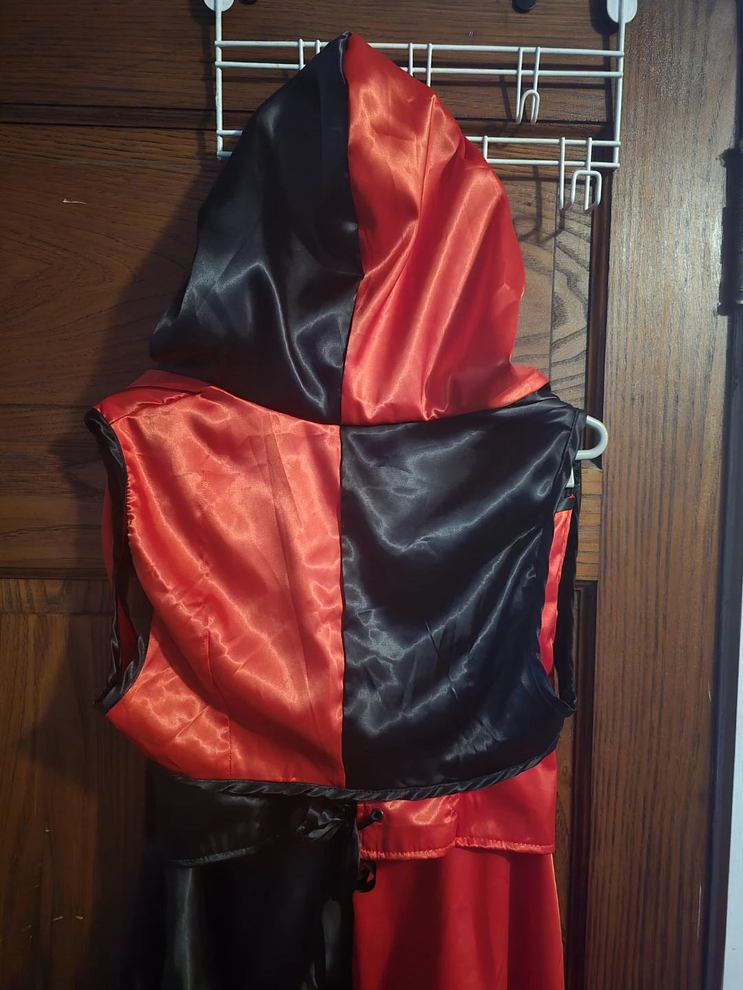 Harley Quinn Red and Black Satin Dress with Hooded Vest - photo 4