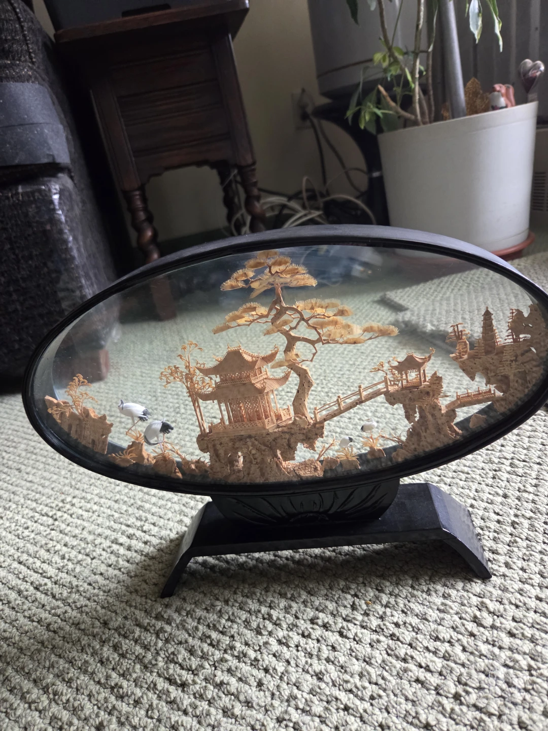 Vintage Fuzhou Cork Carving Diorama - photo 2