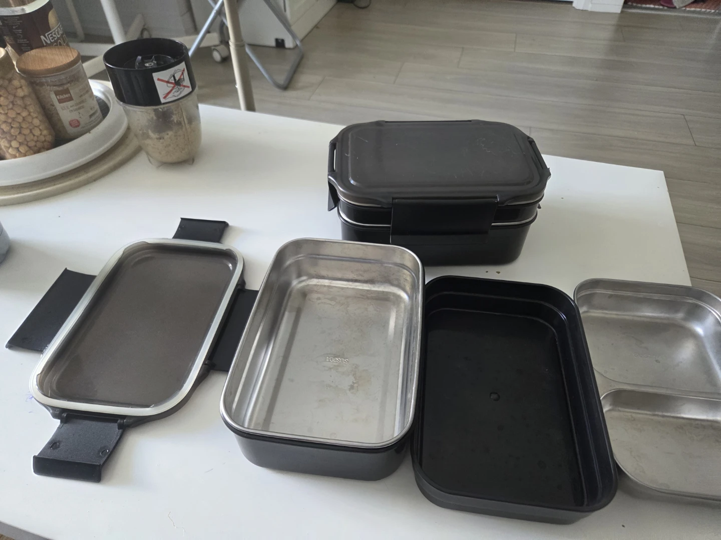 Two Stainless Steel Bento Lunch Boxes - photo 3