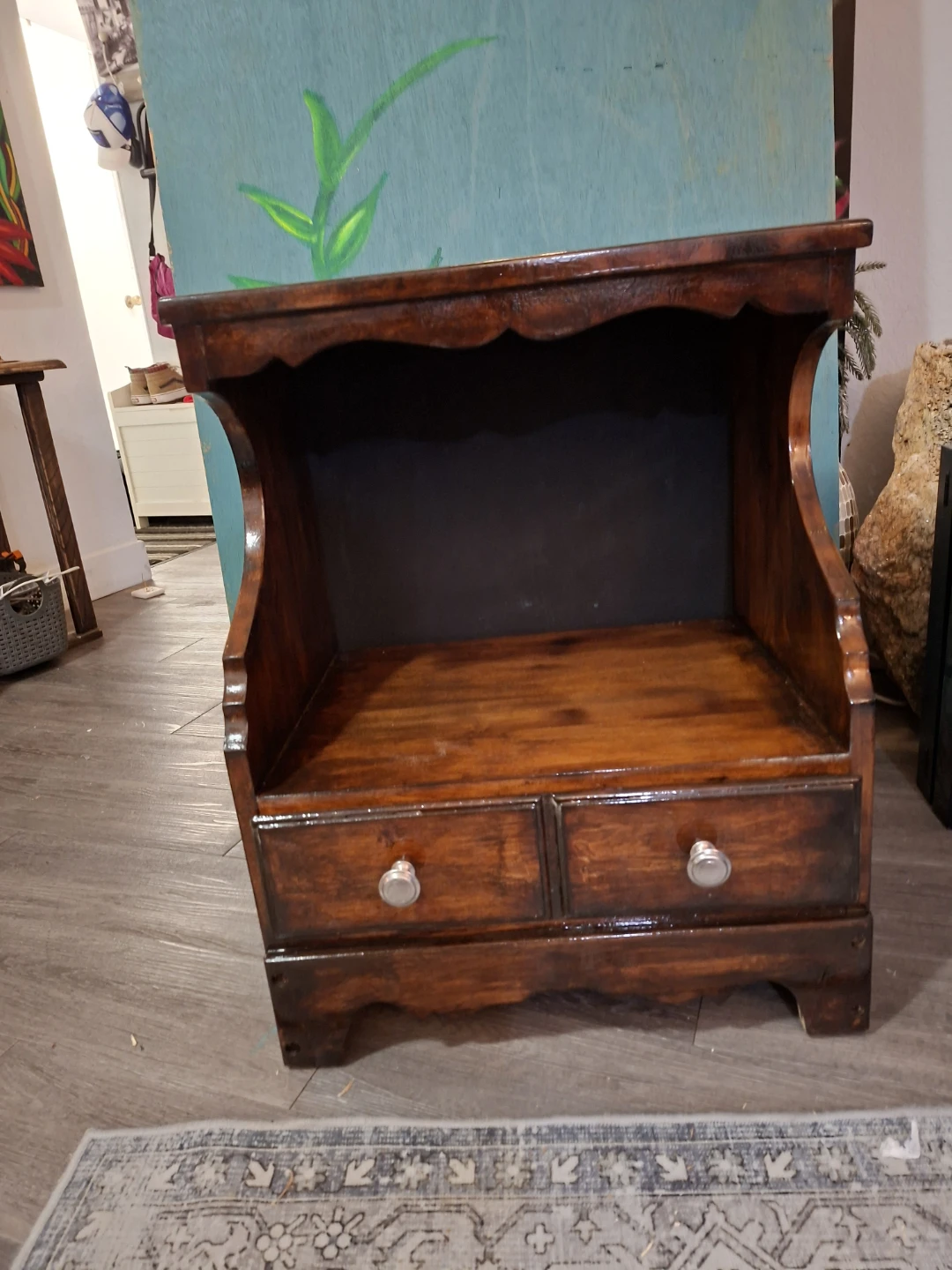 Solid Wood Nightstand with one Drawer - photo 4