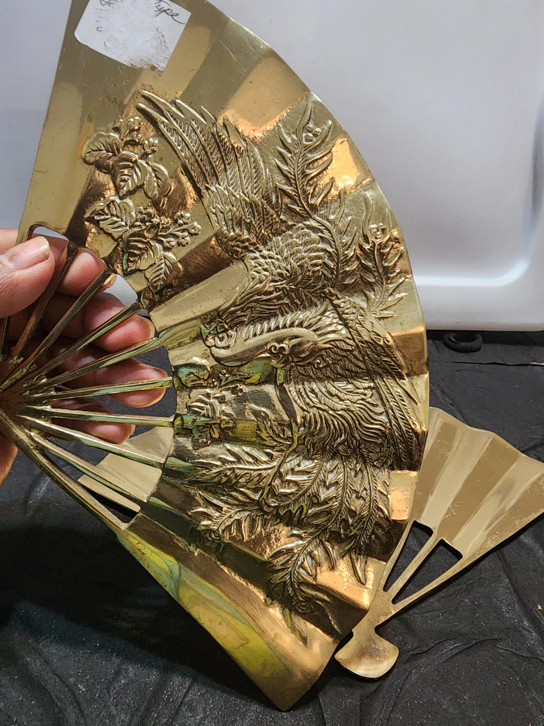 Vintage Brass Fan Wall Decor