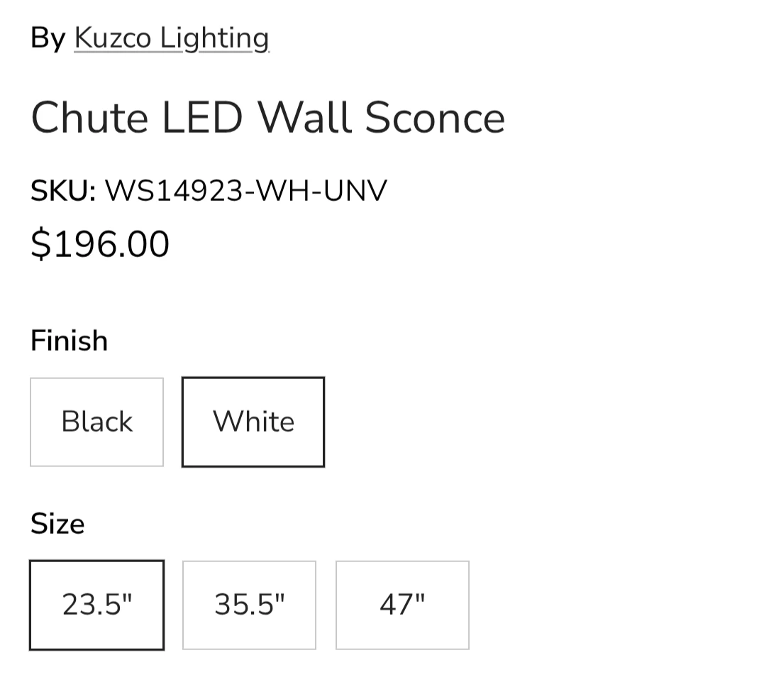 Kuzco Chute LED Wall Sconce 23.5", M# WS14923-WH - photo 2