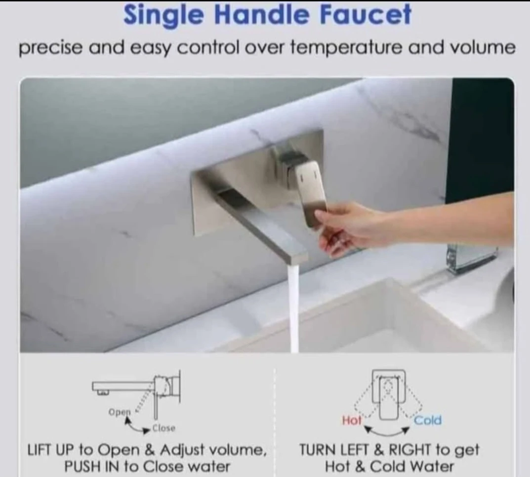 ROVOGO Wall Mount Bathroom Sink Faucet - photo 5
