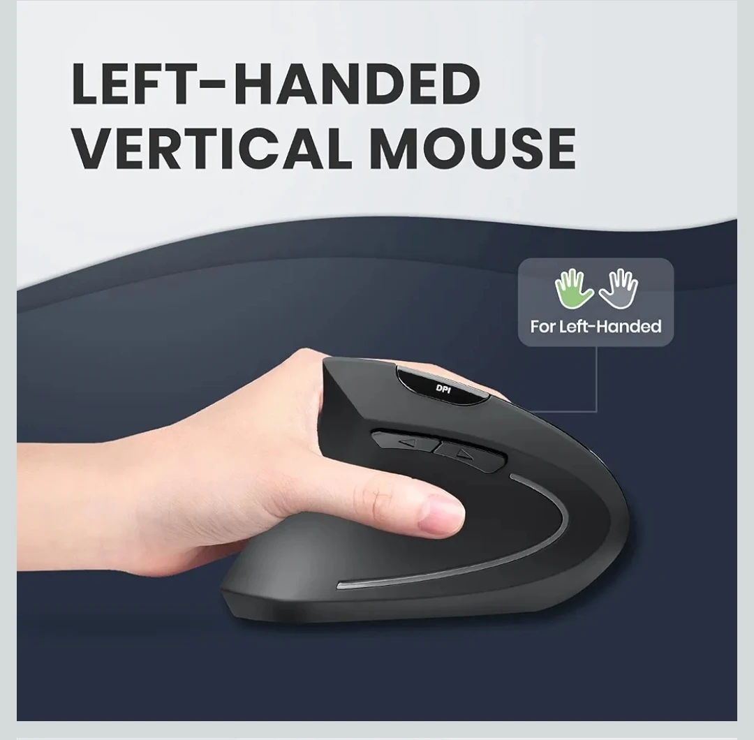 Ergonomic Mouse LEFT handed Wireless Silent mouse