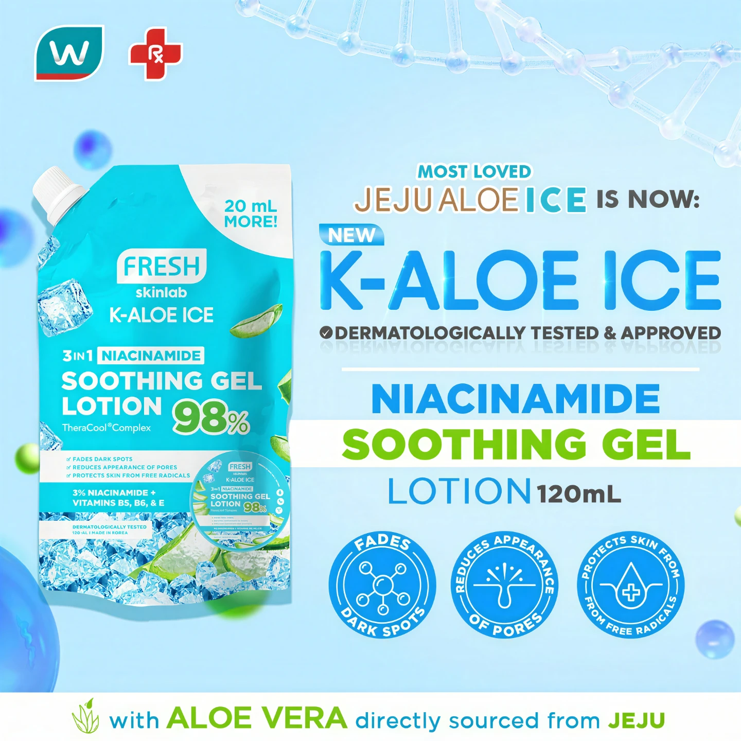 FRESH with BT21 Jeju Aloe Ice Soothing Gel Lotion 120mL - photo 2