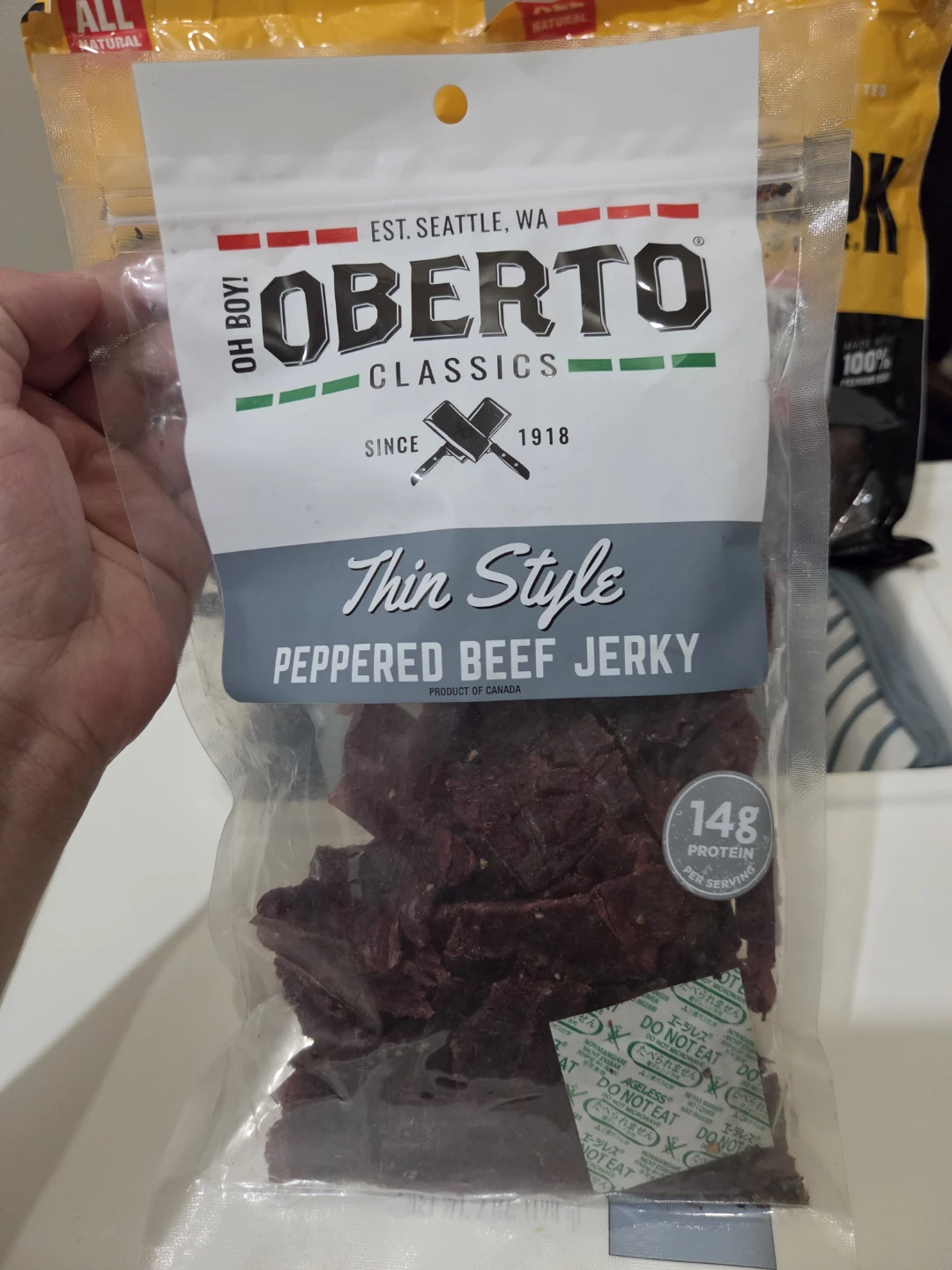 2 Tillamook Beef Jerky and 1 Oberto Peppered Jerky Bundle - photo 3