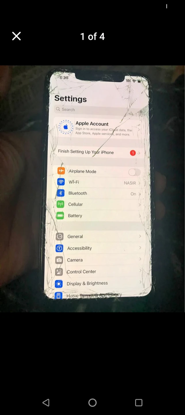 Apple iPhone Xs Max 256GB crack both sides but works